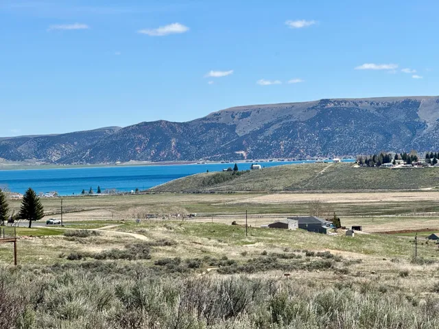 Mountain view featuring a large body of water