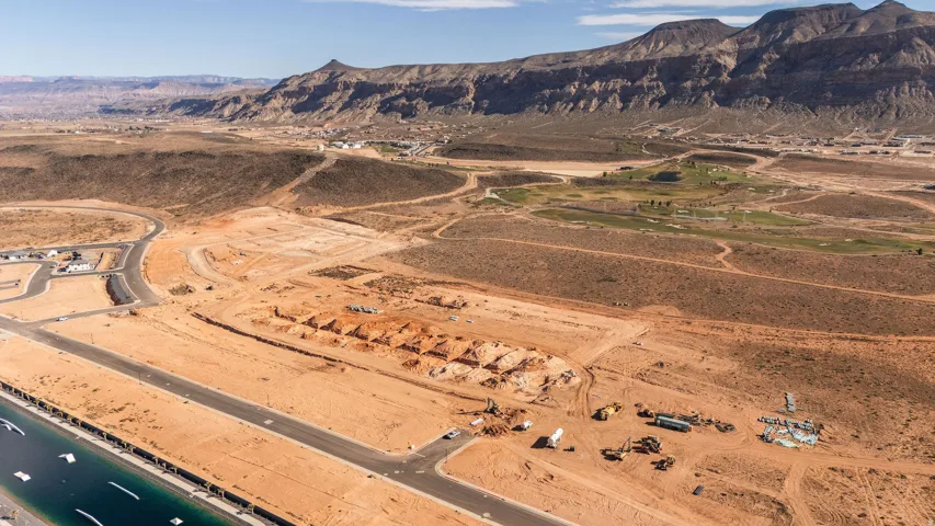 Mountain view with a desert landscape and rural landscape
