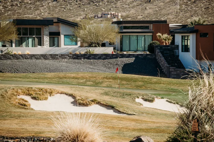 Exterior view of stone siding