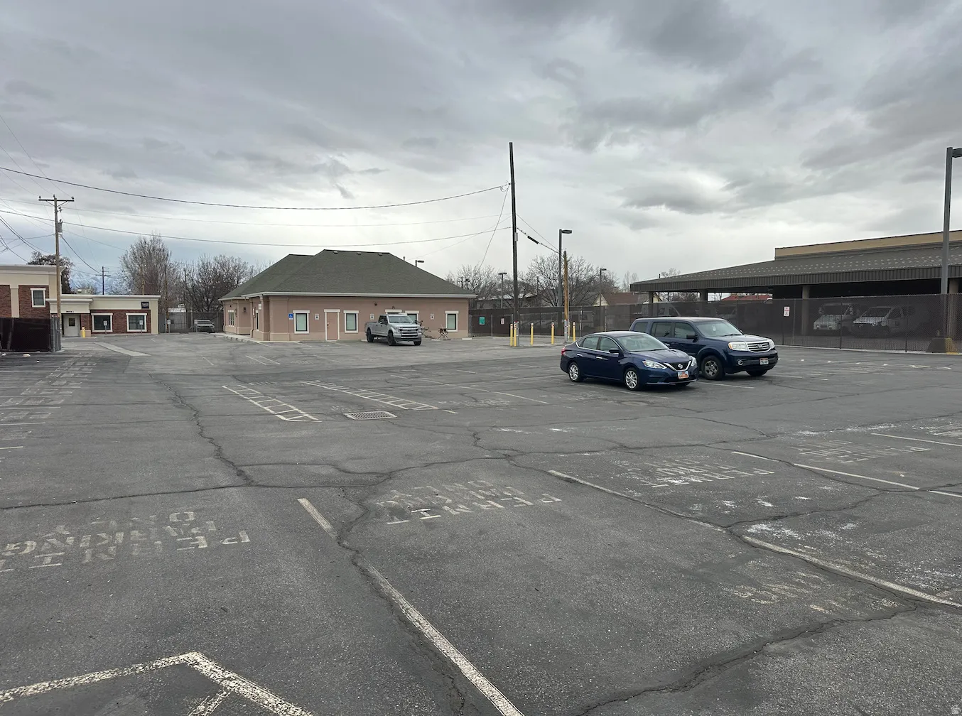 View of uncovered parking lot