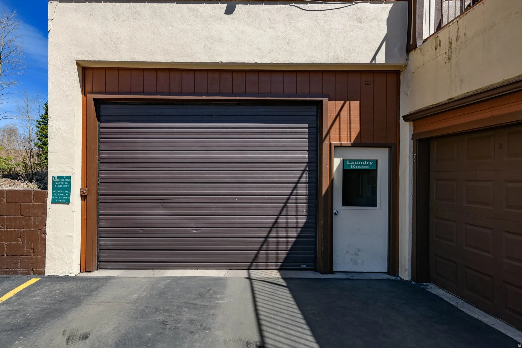 View of garage