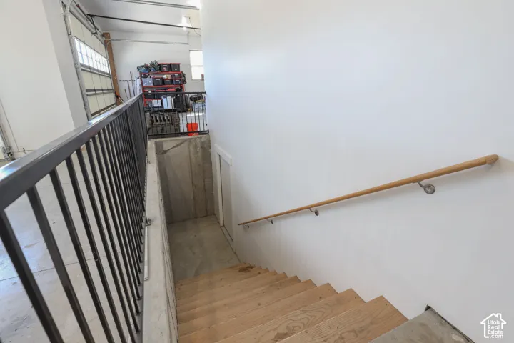 Stairs to basement from garage