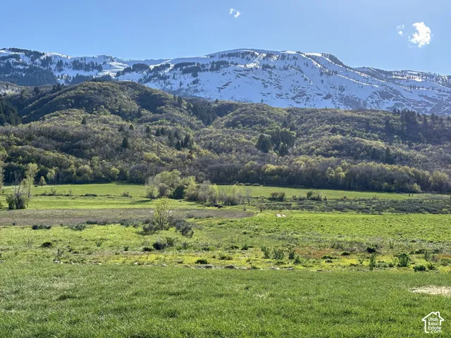 View of mountain backdrop featuring rural landscape