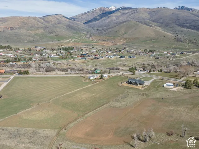 View of mountain background with rural landscape