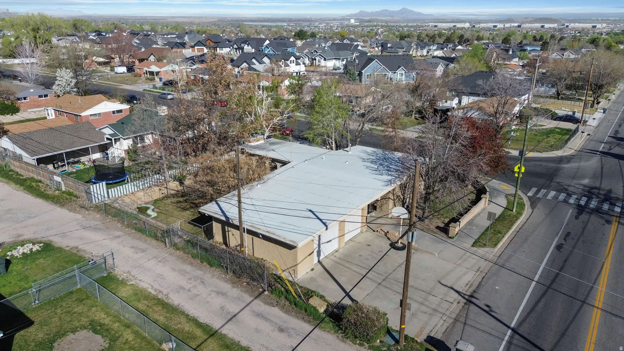 Aerial view of residential area