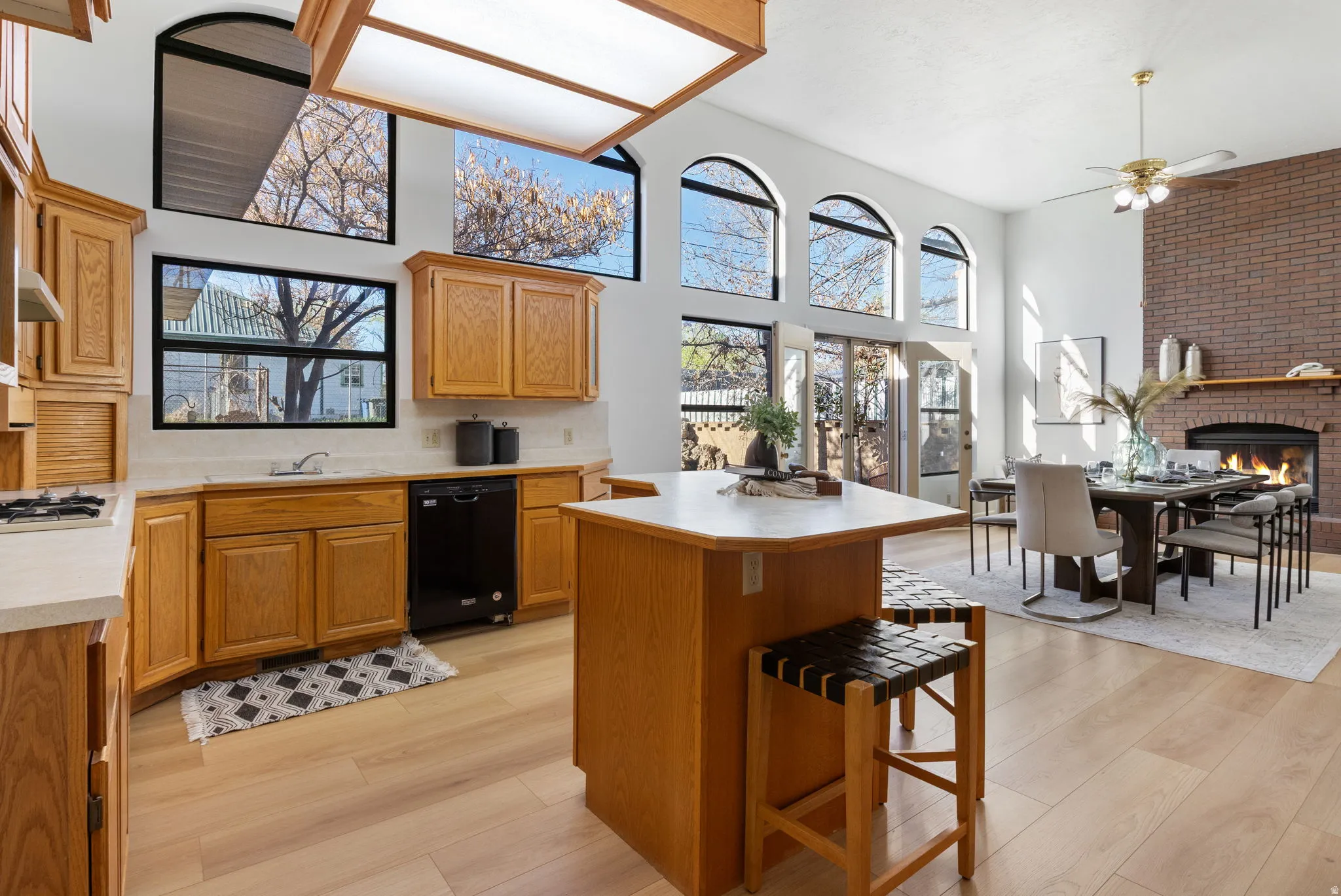 Kitchen and dining area. Bright and airy with new LVP flooring.