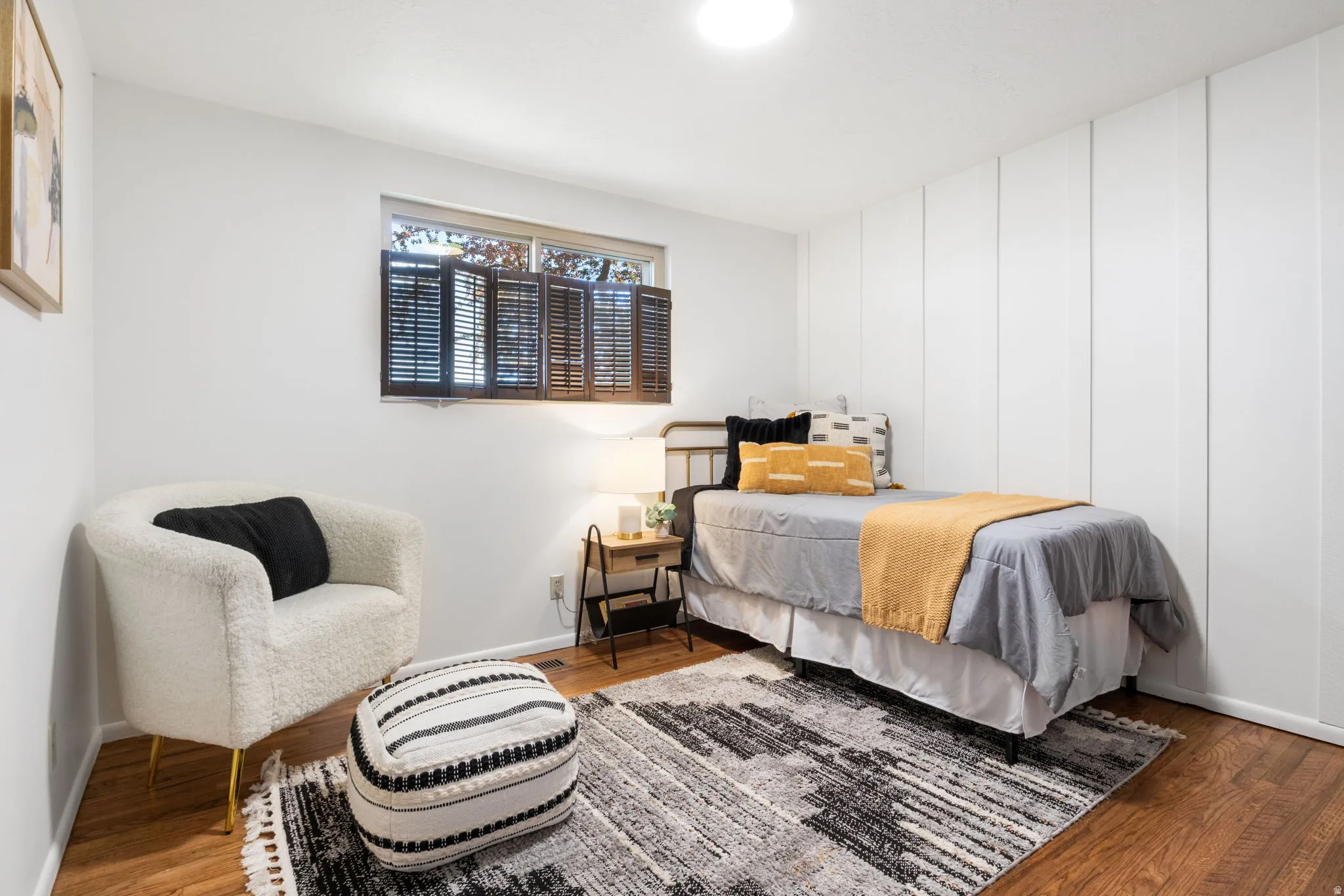Bedroom #3- with refinished hardwood floors.
