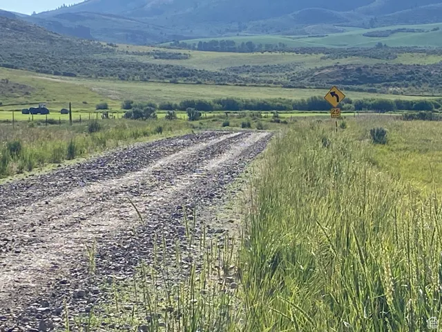 View of mountain background with rural landscape