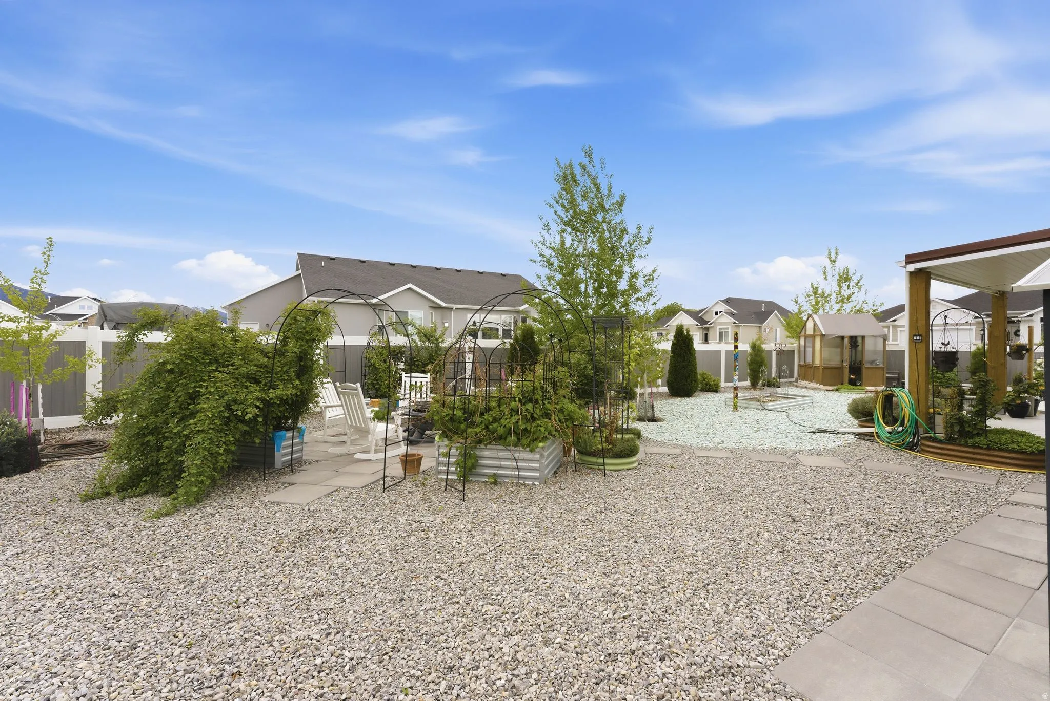 View of yard with a residential view