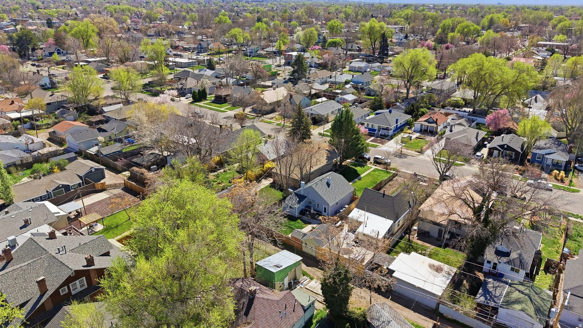 Aerial view of residential area