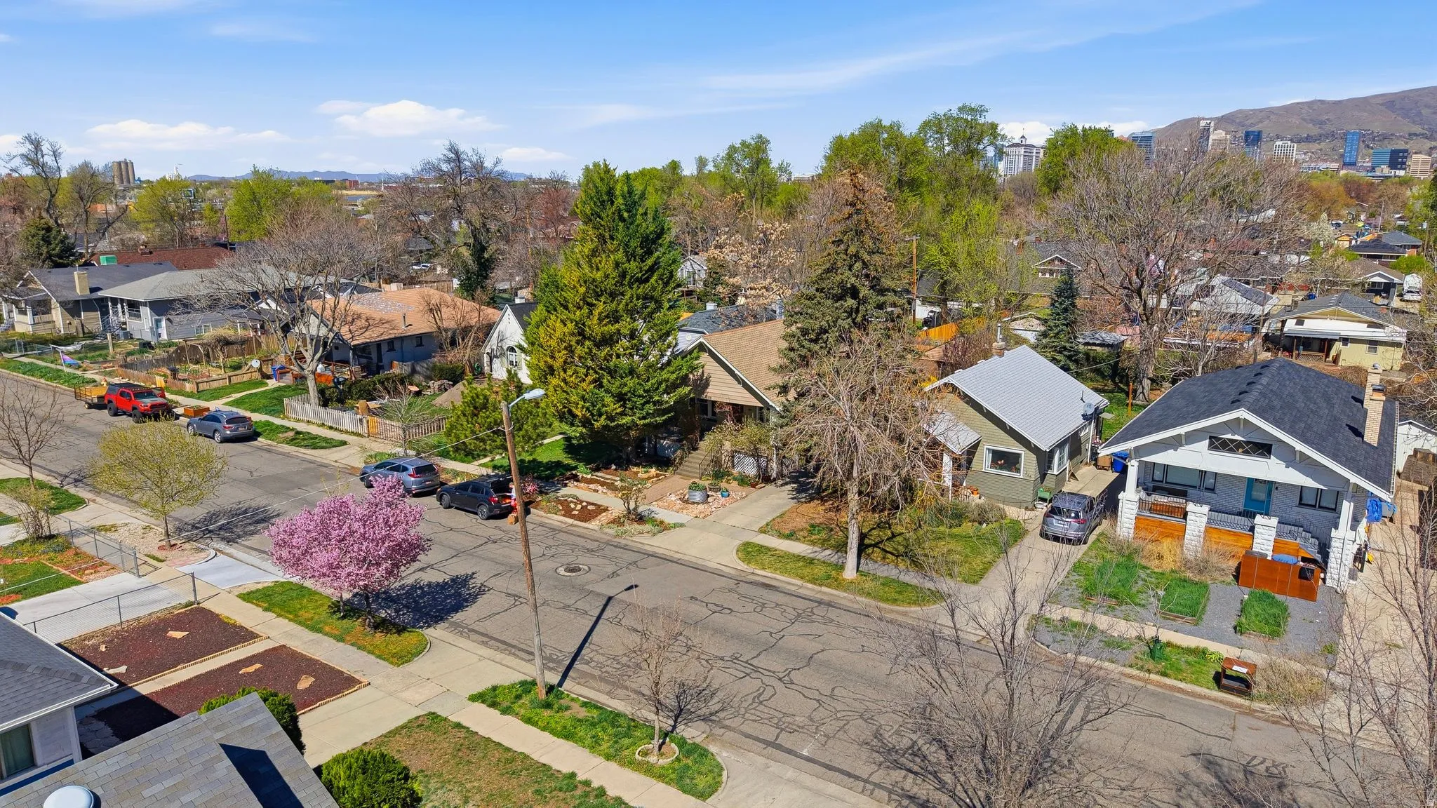 Aerial view of residential area
