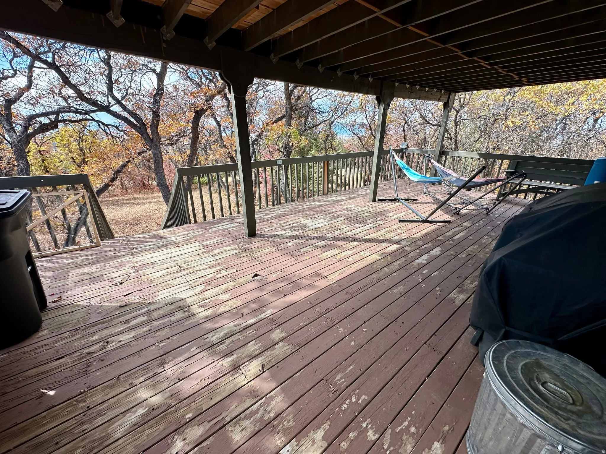 Wooden deck with grilling area