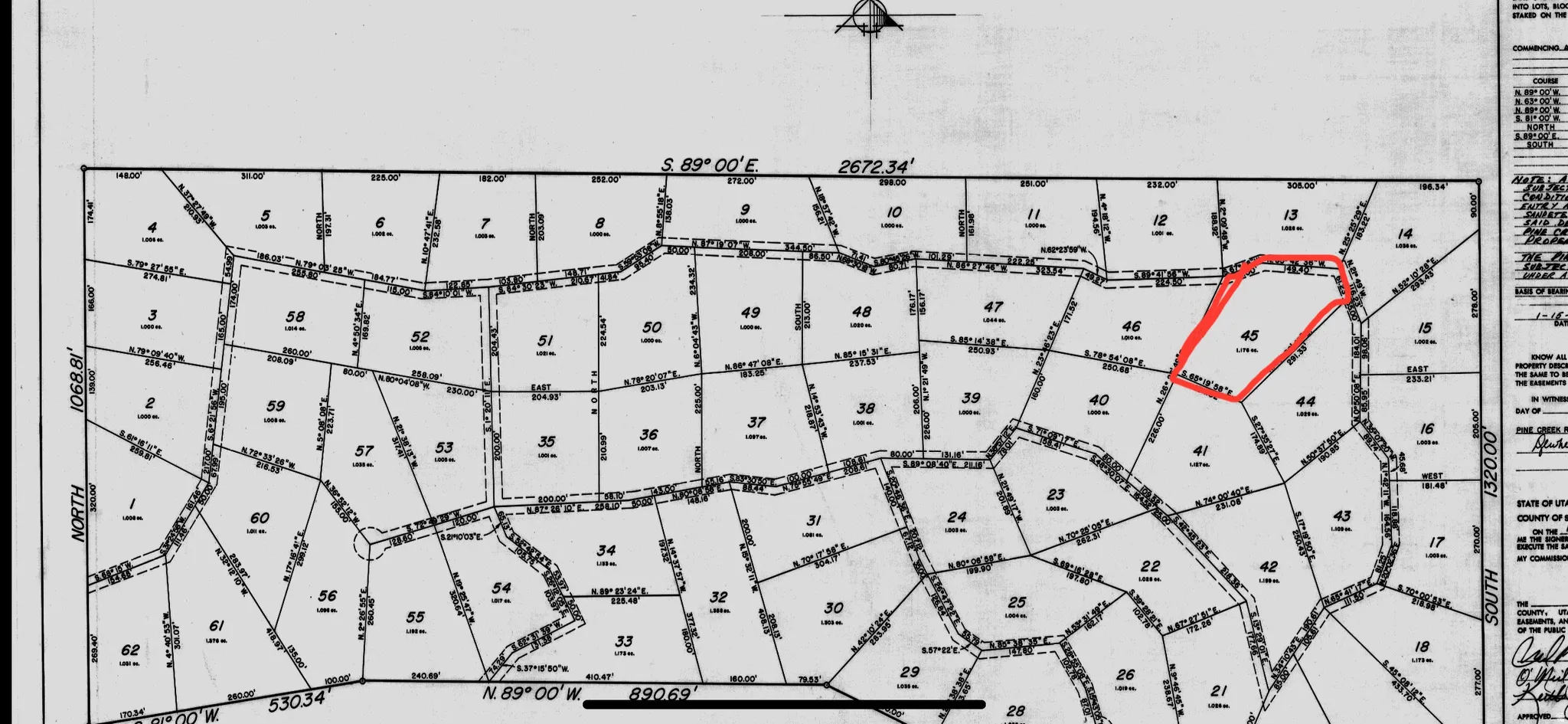 Map of parcels