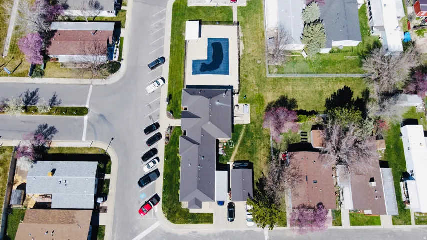 Aerial view of residential area