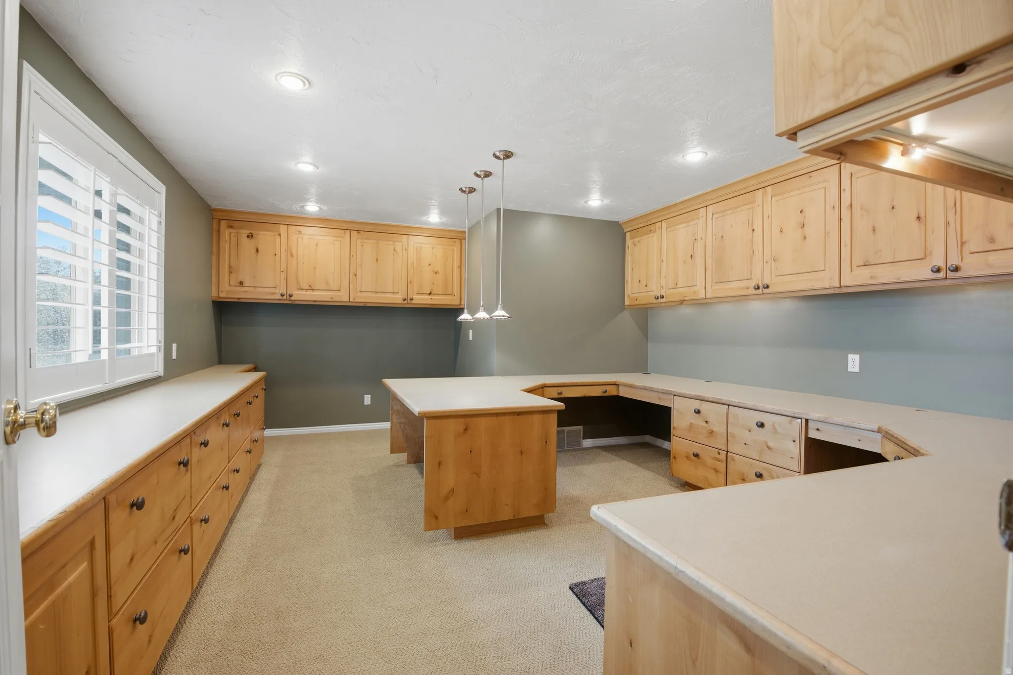 Unfurnished office with built in study area