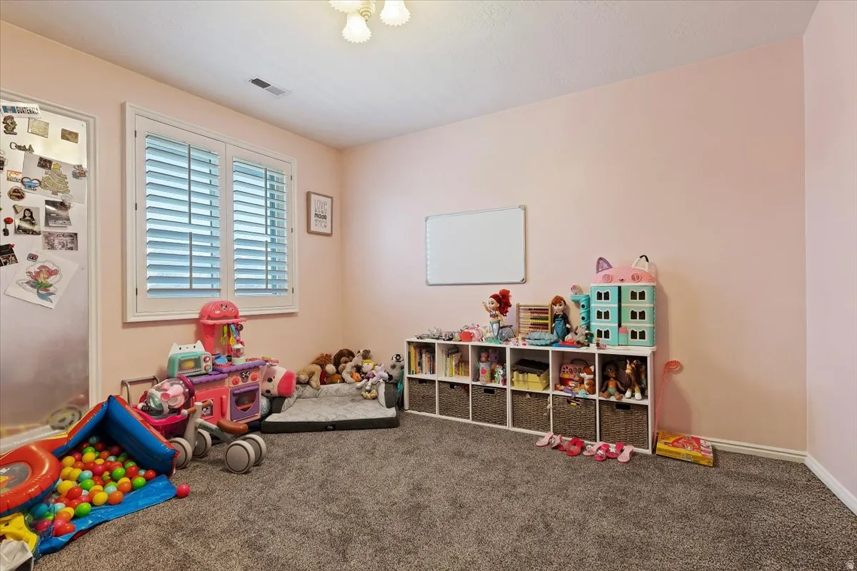 Rec room with carpet