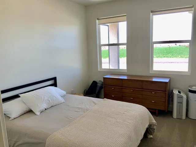 Bedroom featuring carpet