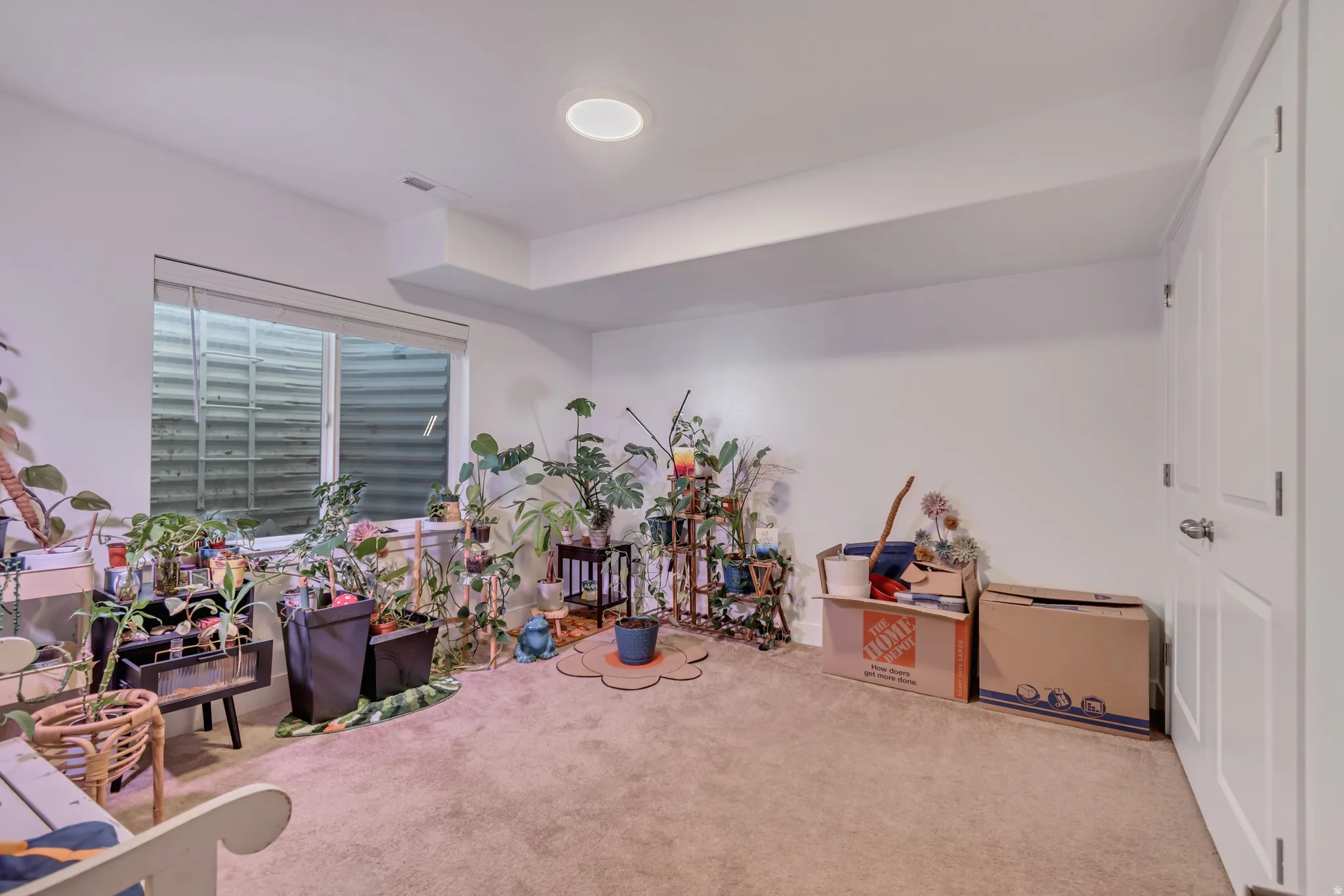 Recreation room featuring carpet flooring