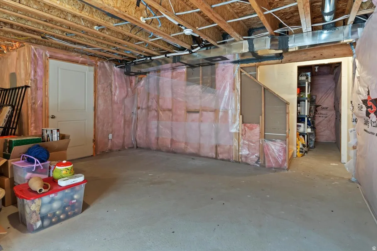 View of unfinished below grade area