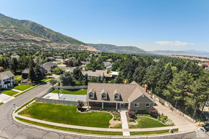 View from above property with mountains