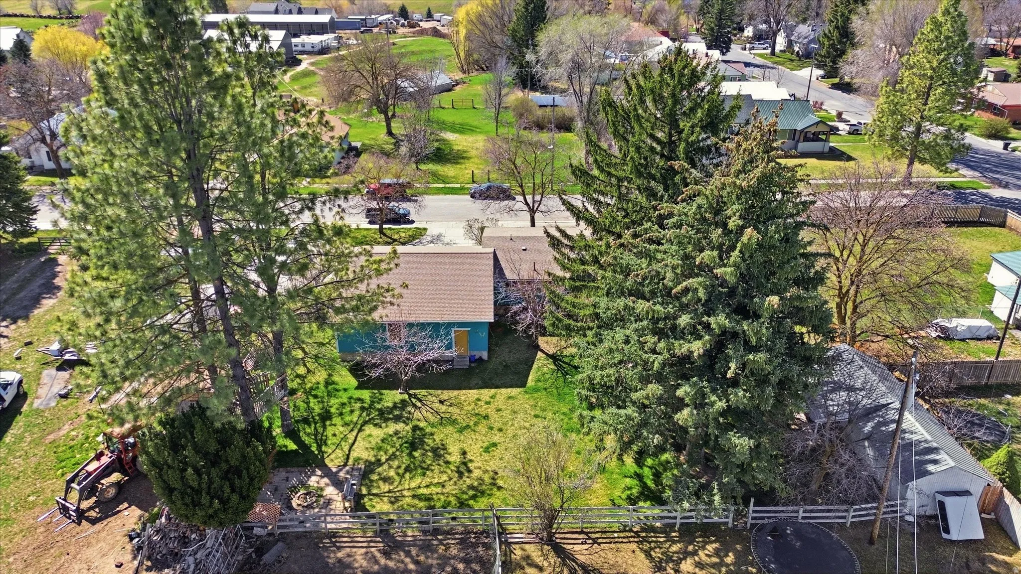 Aerial perspective  of back of home and back yard