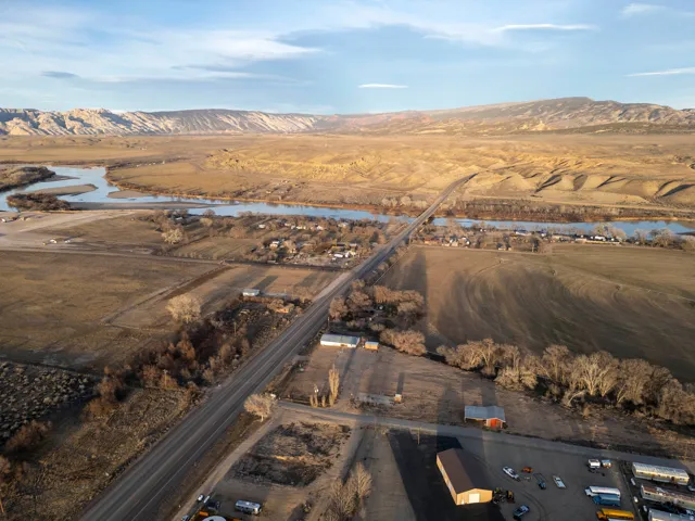 Drone / aerial view of a water and mountain view
