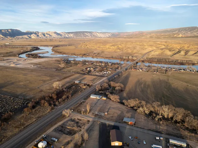Drone / aerial view of a water and mountain view