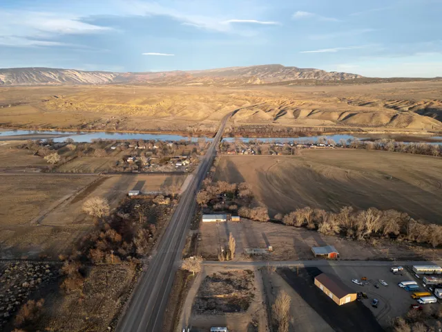 Drone / aerial view of a water and mountain view