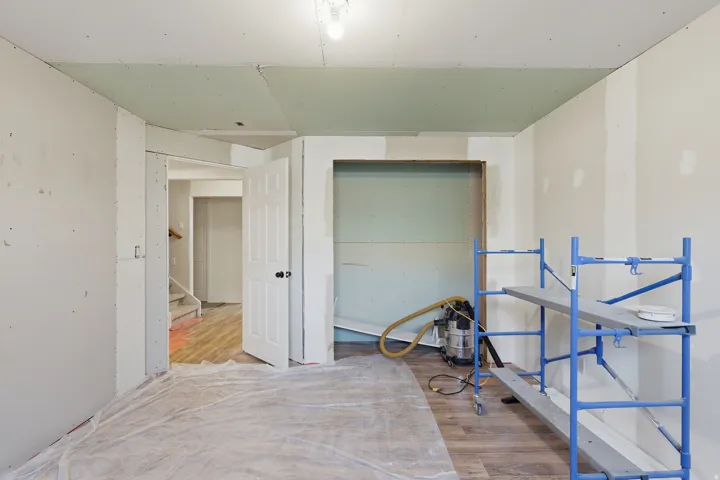 Interior space with light wood-style flooring