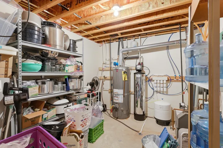 Unfinished below grade area with gas water heater