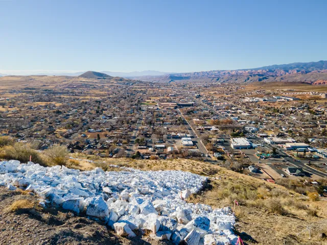 Mountain view with nearby suburban area