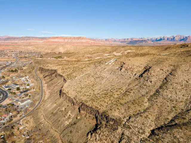 Mountain view with a desert landscape and rural landscape