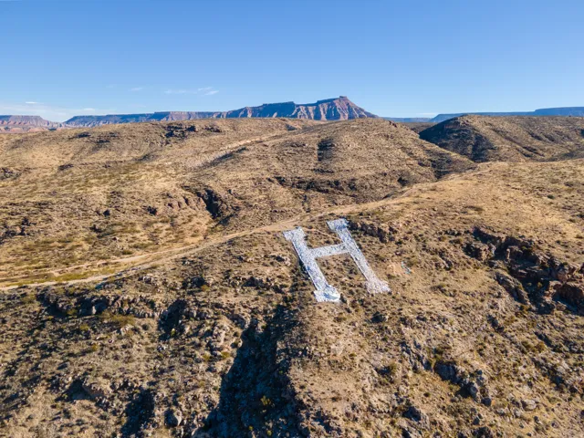 Mountain view with a desert landscape and rural landscape