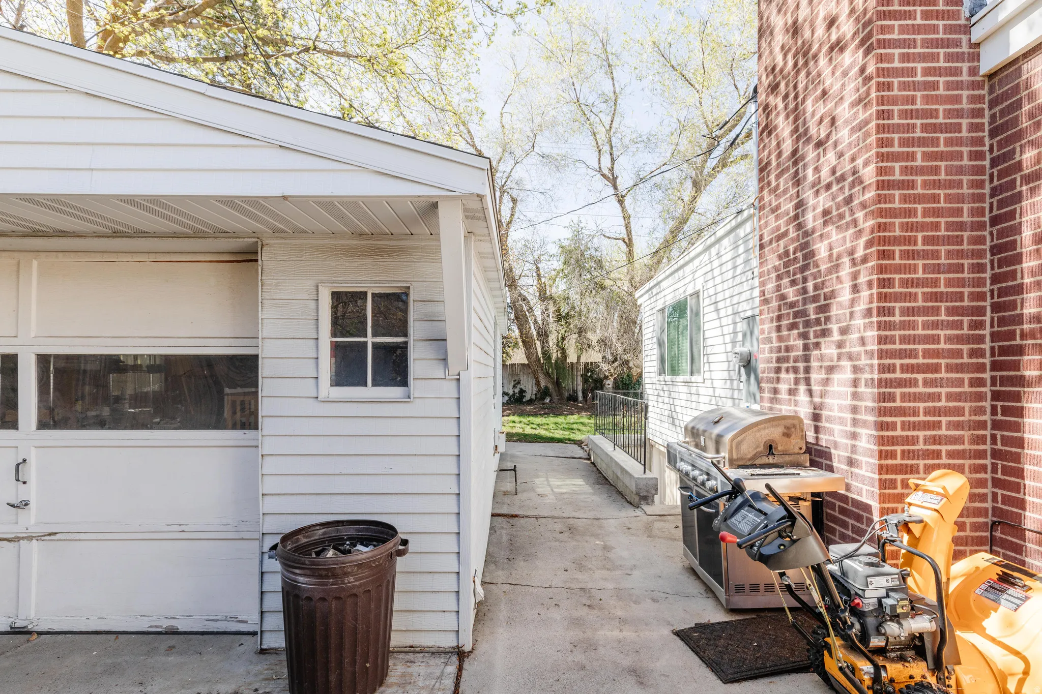 View of walkway to backyard