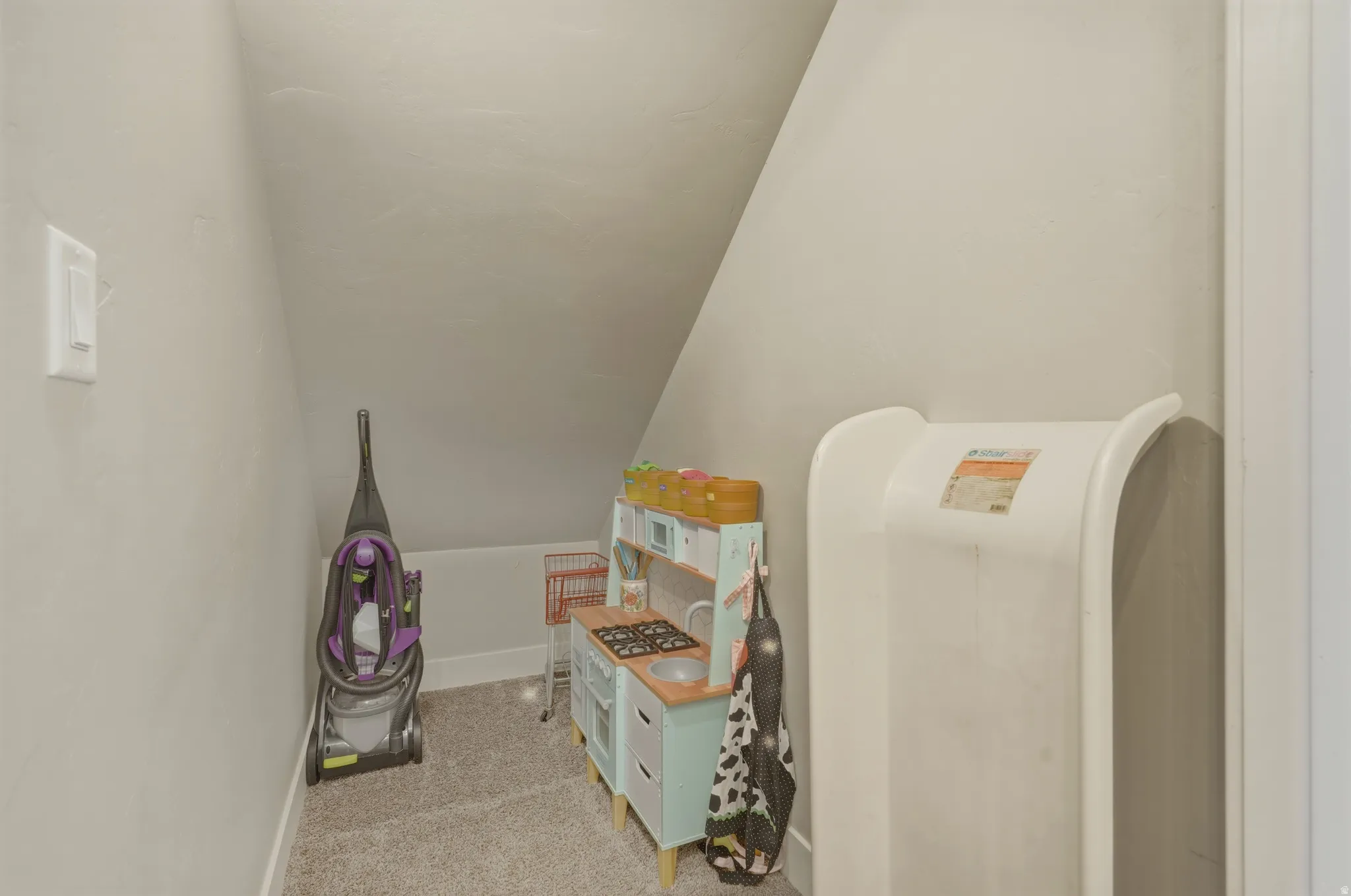 Storage area under the stairs