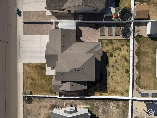Aerial perspective of suburban area