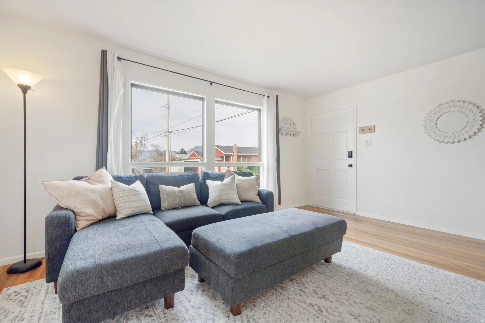 Living room with hardwood flooring