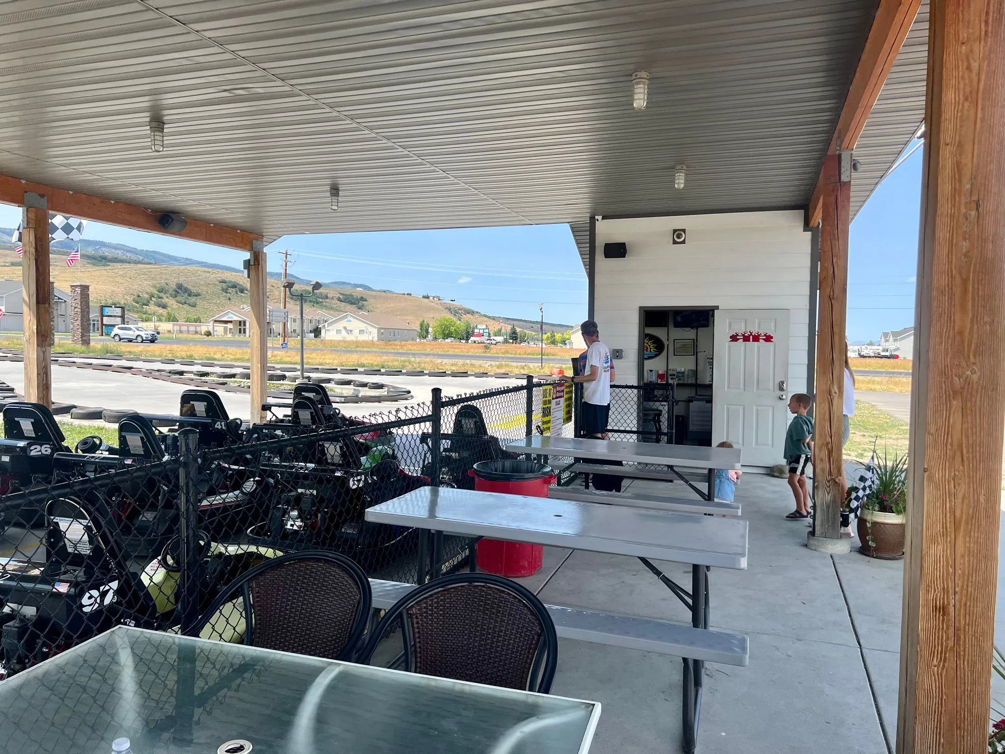 View of patio with outdoor dining space