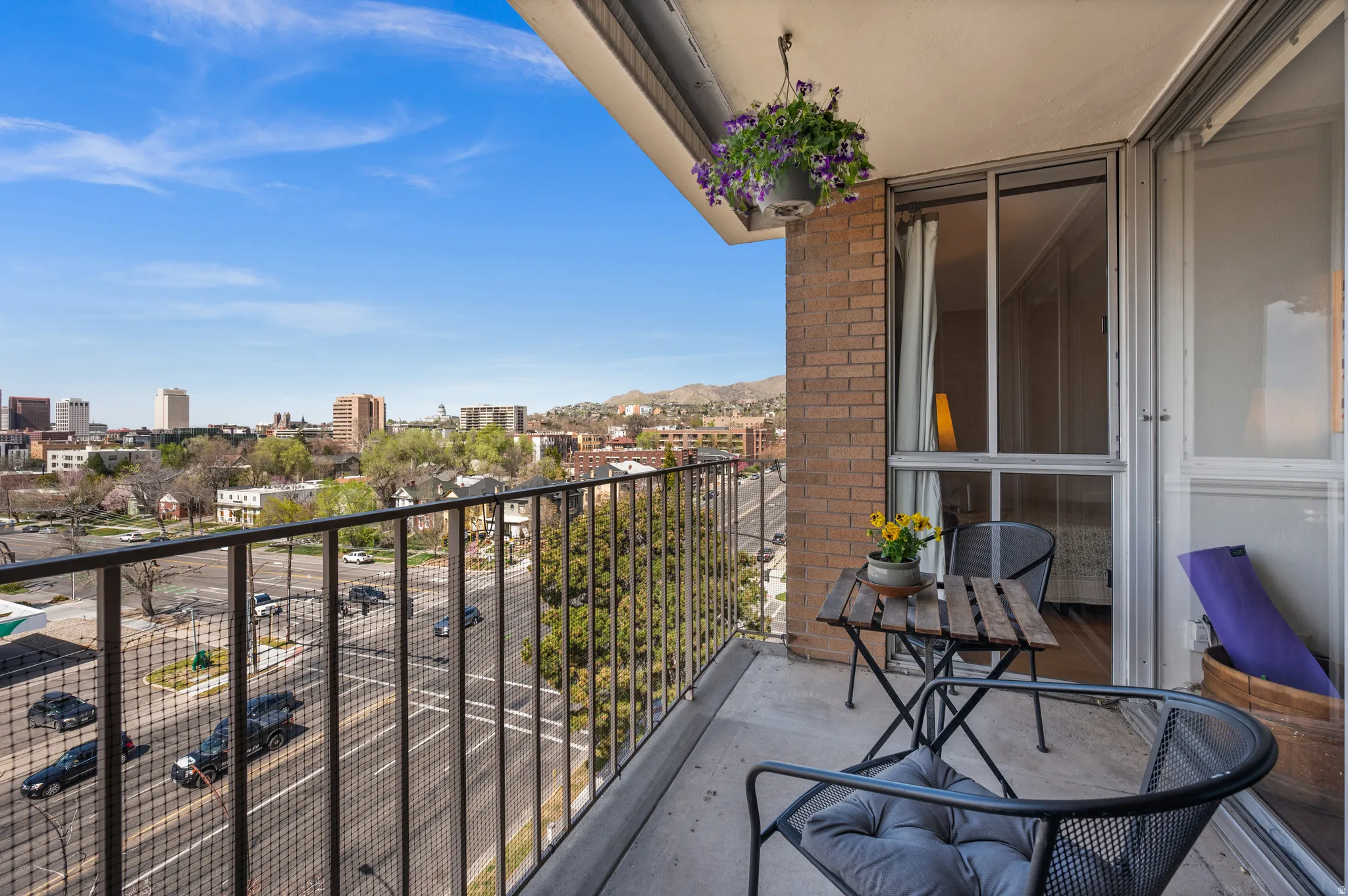 Balcony featuring a view of city