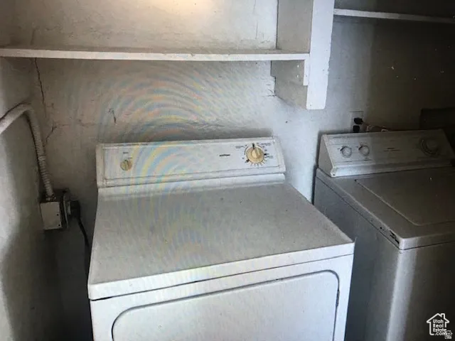 Laundry area featuring washing machine and dryer