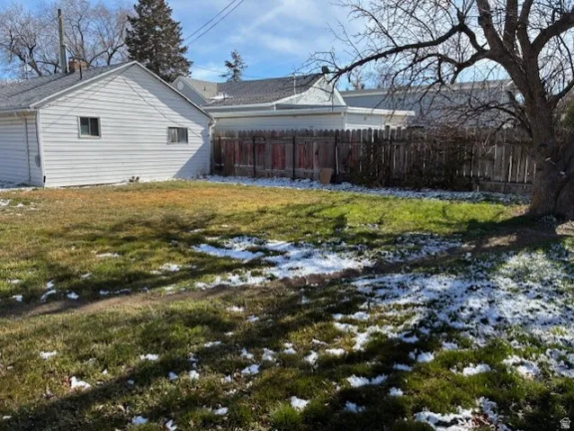 View of fenced yard