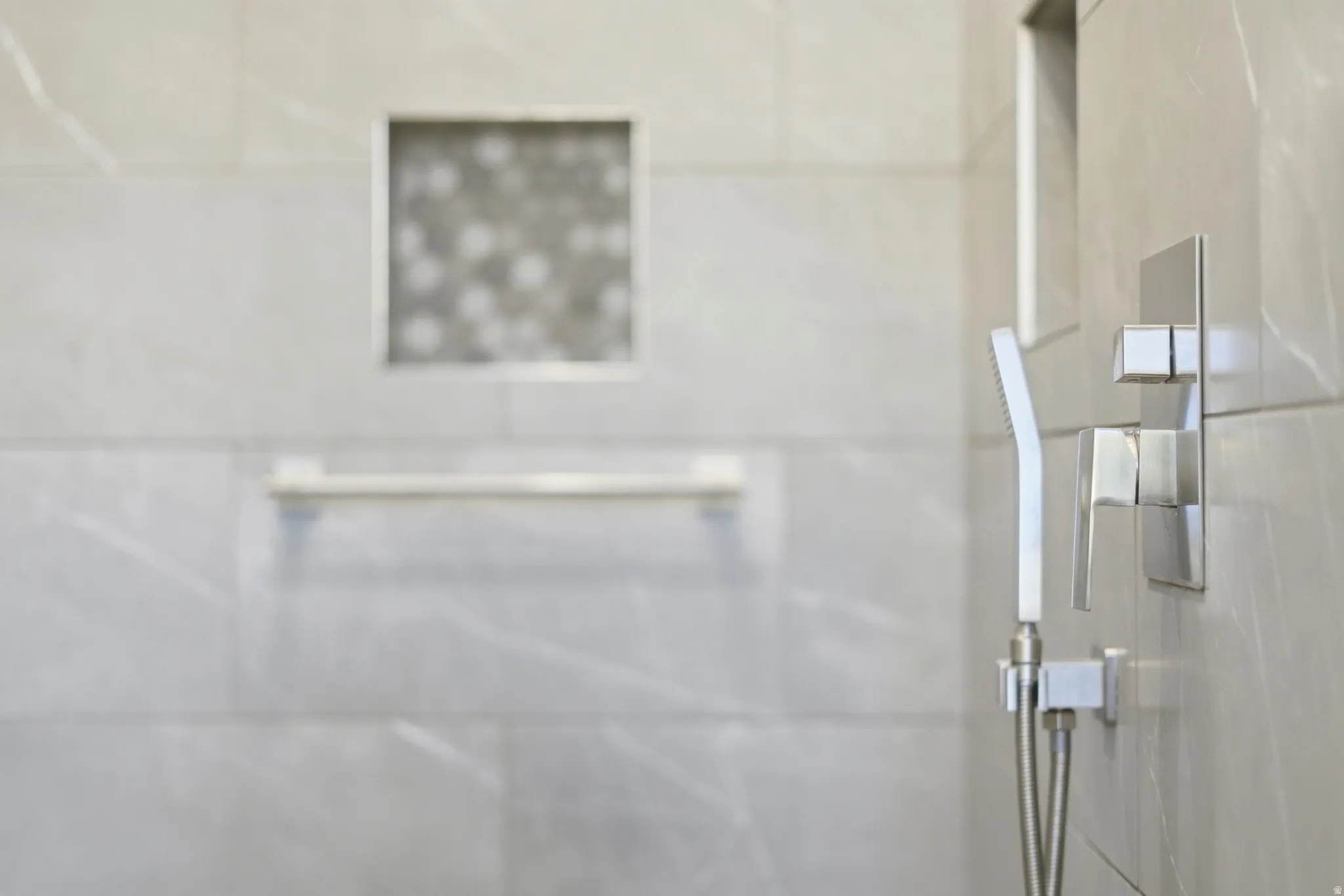 Bathroom view of a shower stall