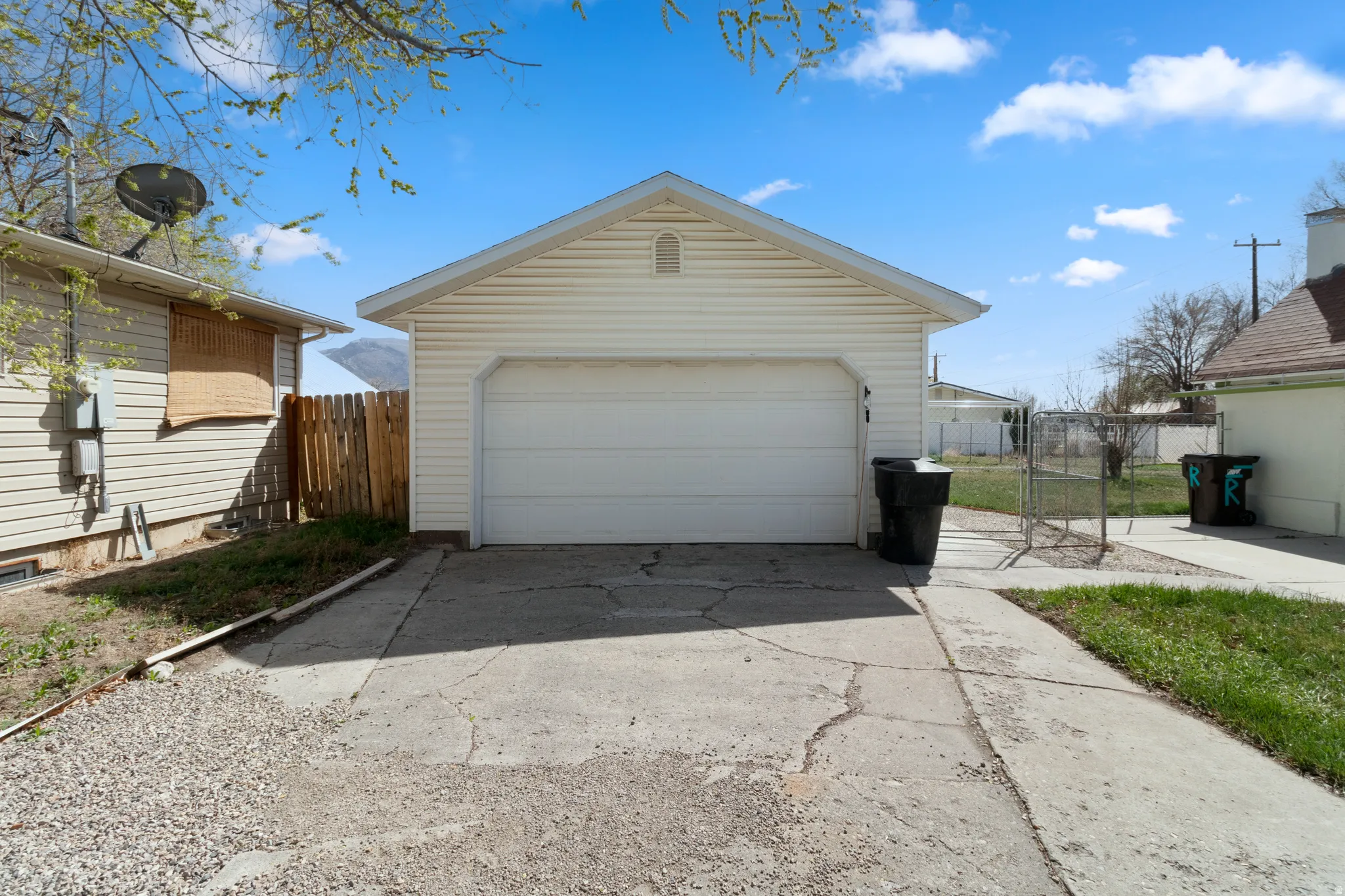 View of detached garage