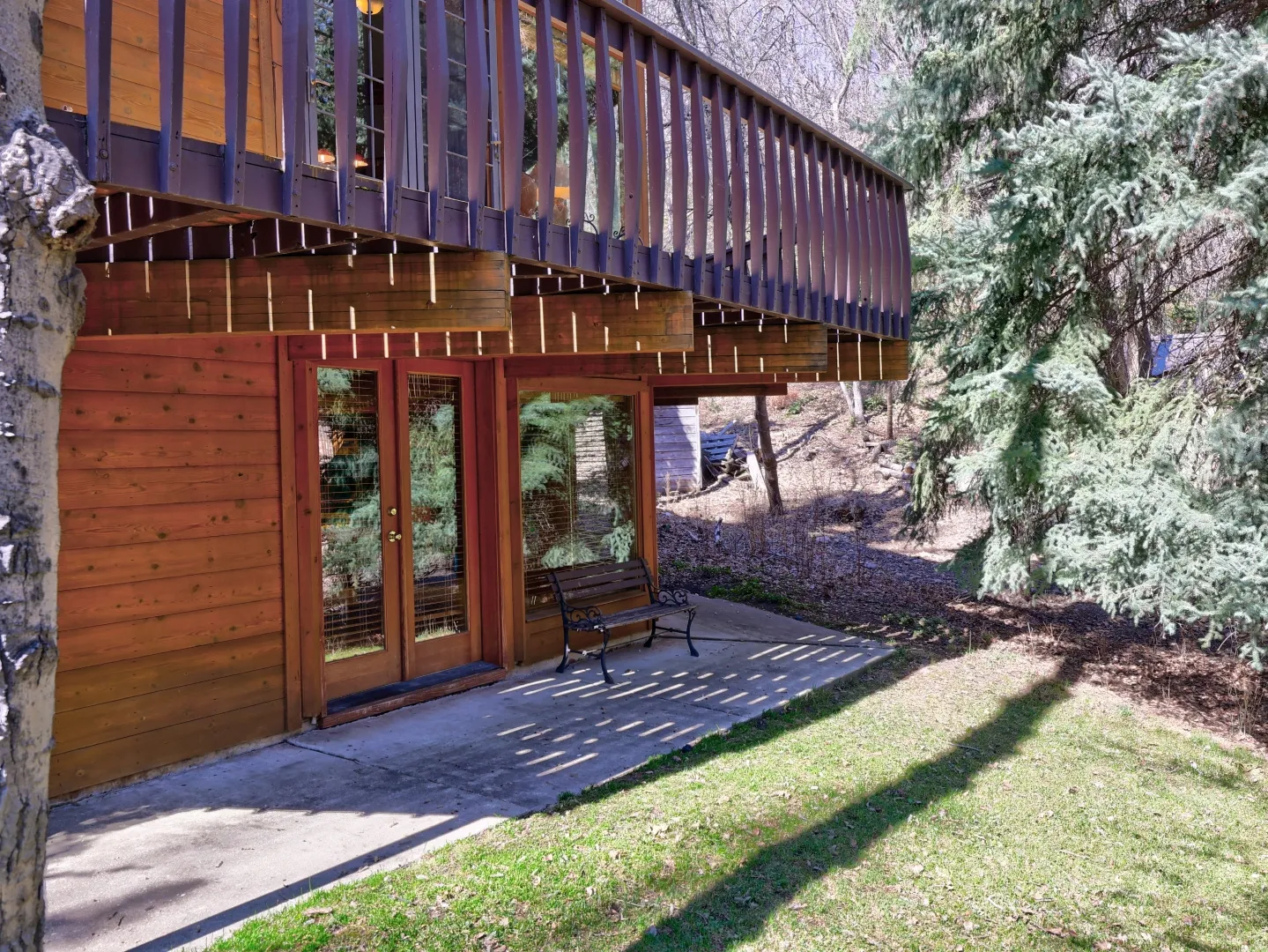 Lower level patio and french doors