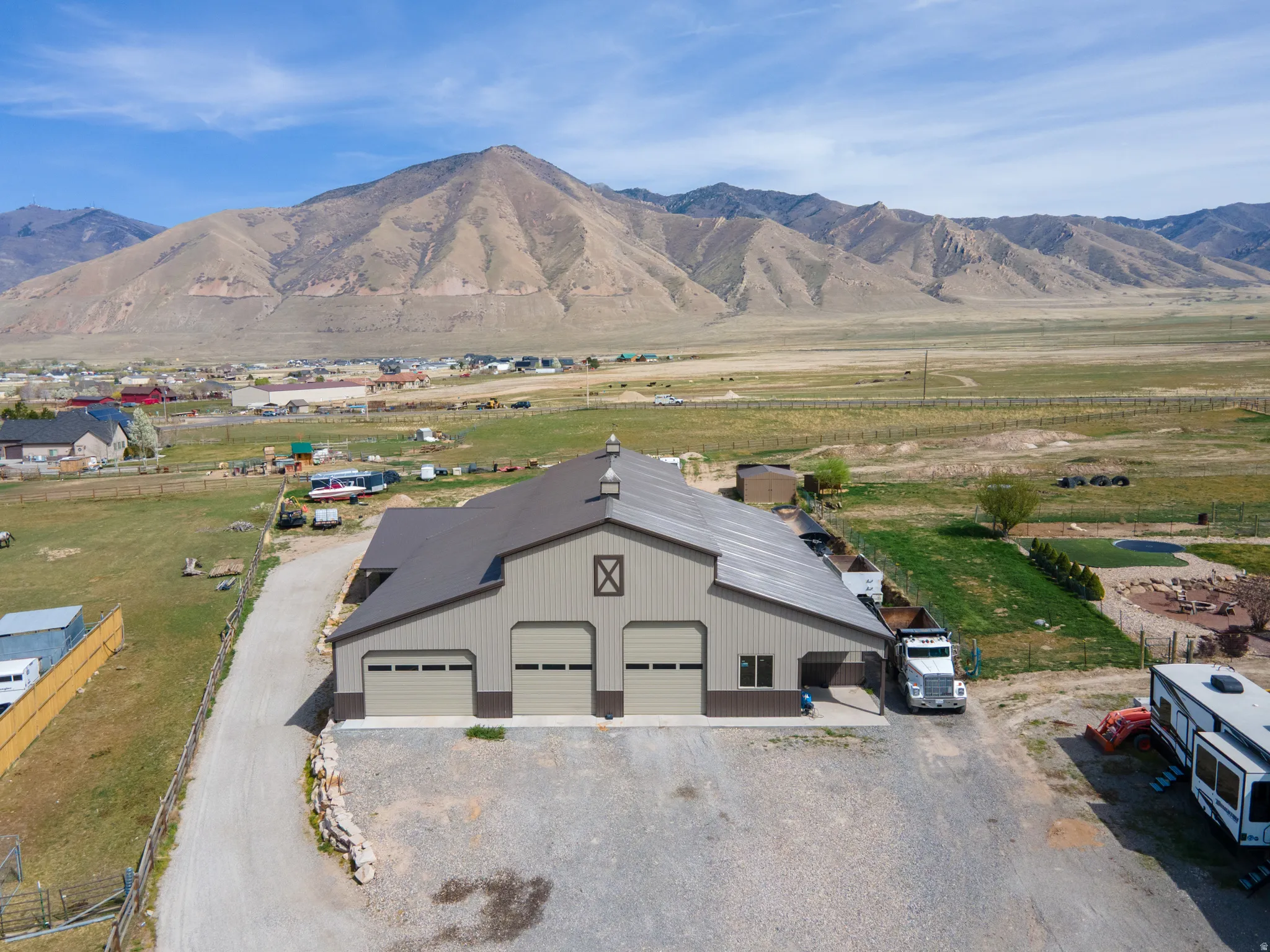 View of rural area with a mountain backdrop
