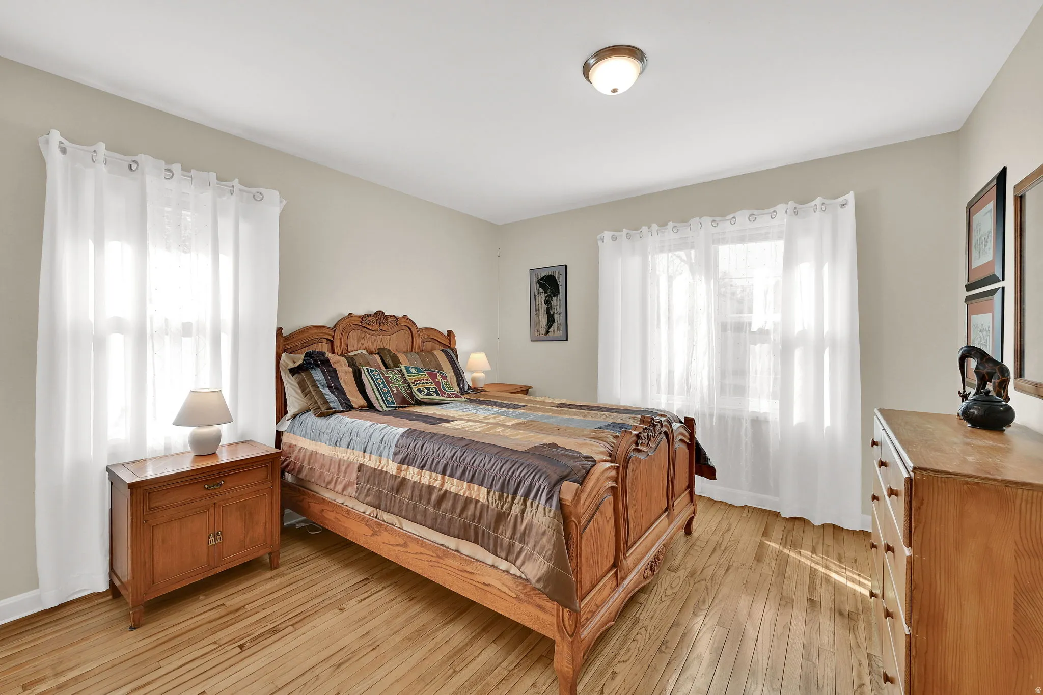 Second Bedroom featuring original woodmflooring