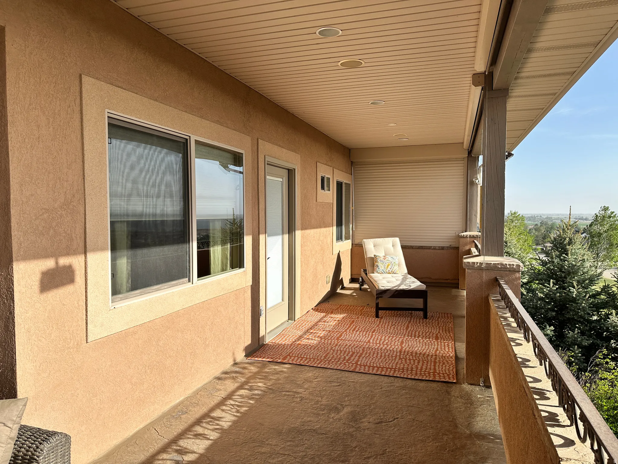 View of covered balcony