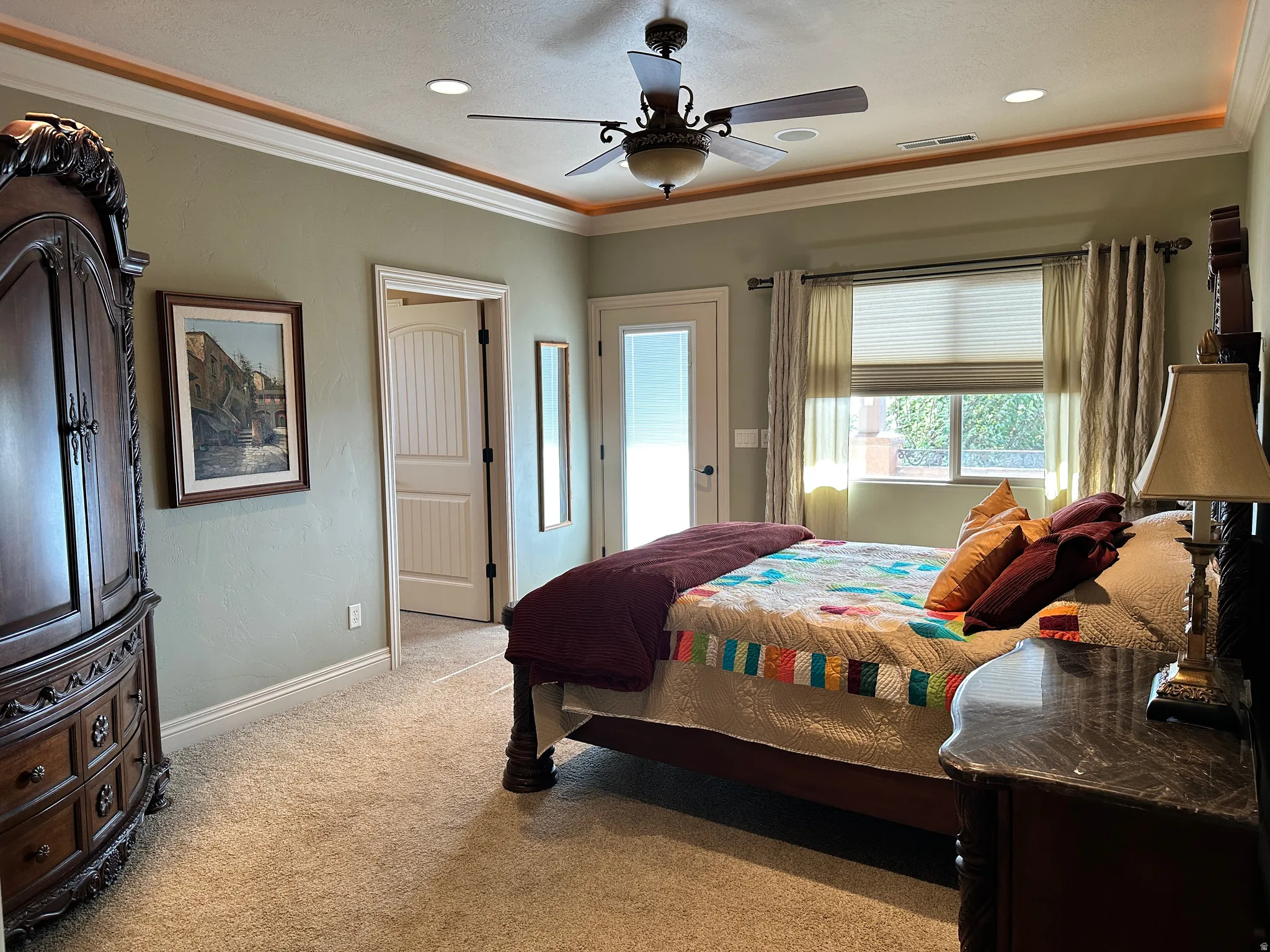 Primary bedroom with access to the deck