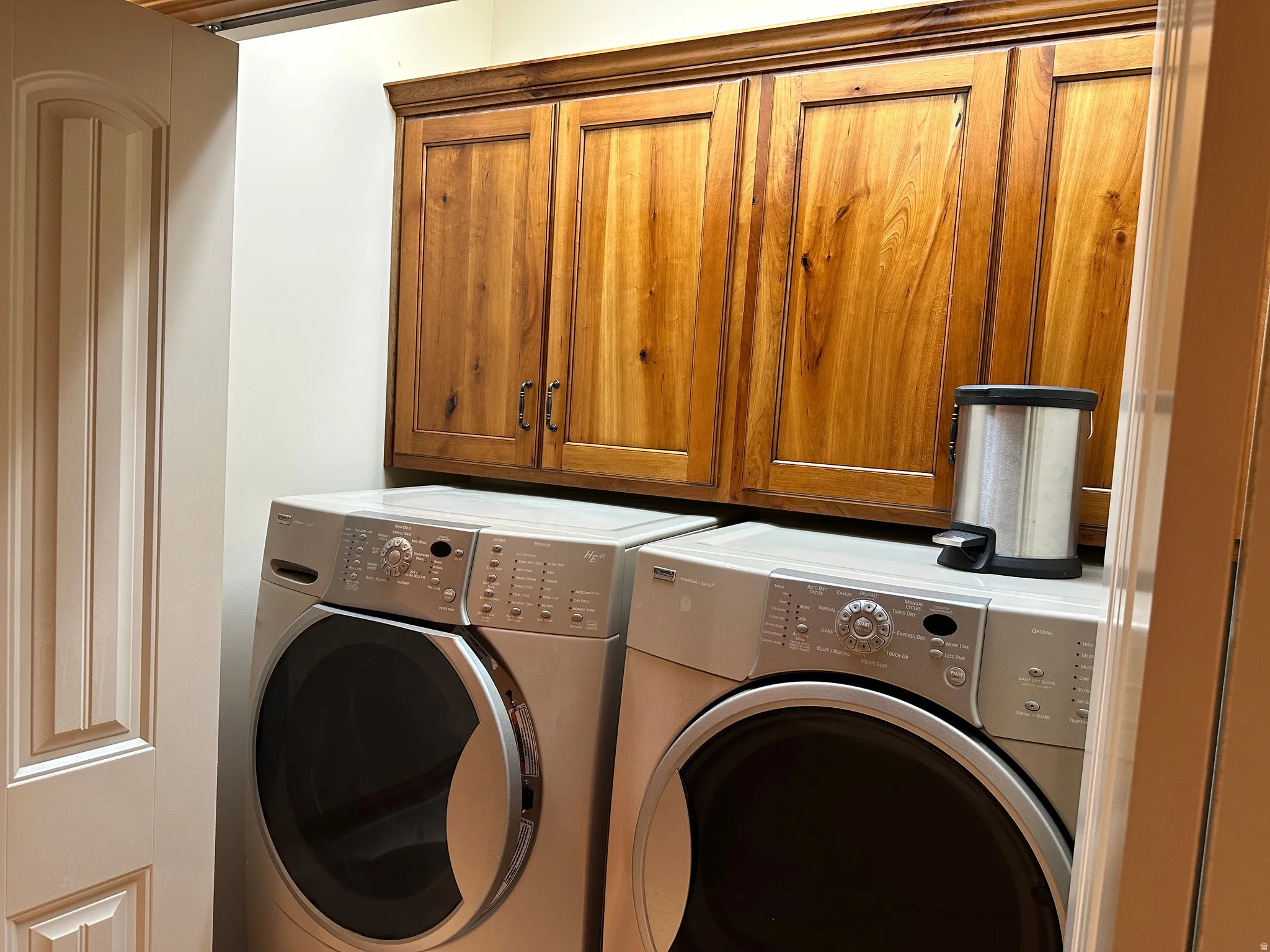 Laundry area with cabinet space