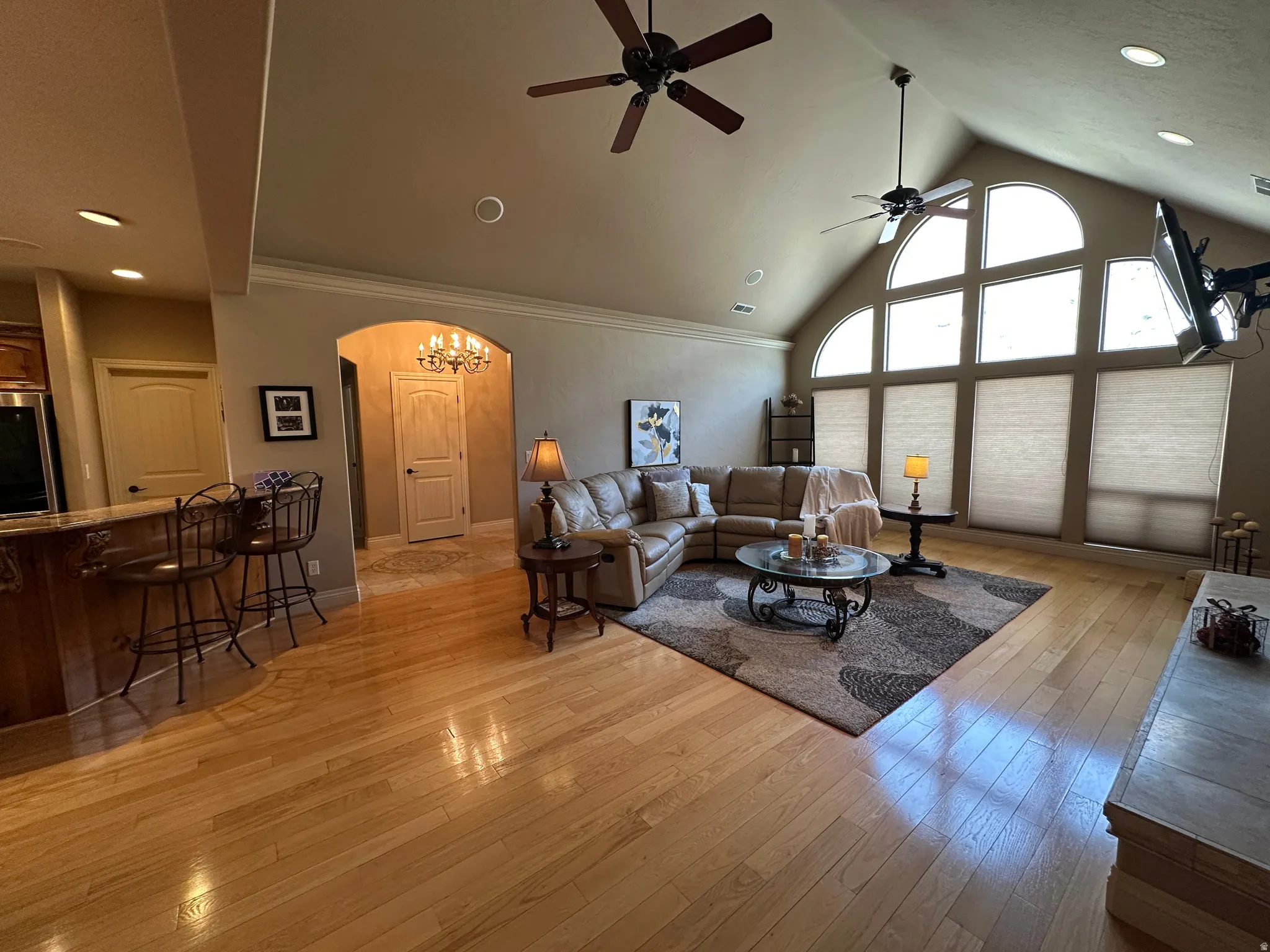Great room is off the entry and provides ample space for gatherings